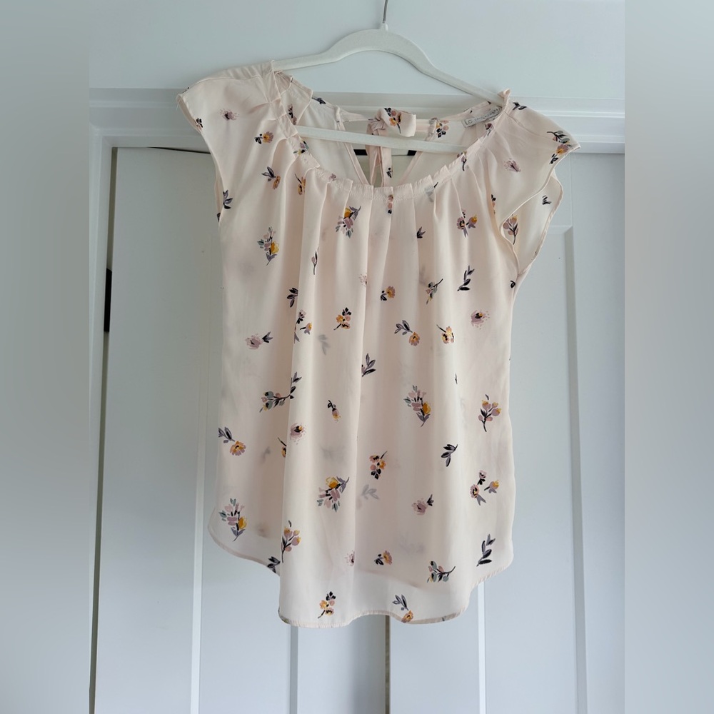 LC Lauren Conrad Blouse - Cream Floral